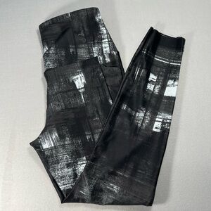 MPG Black White Abstract Print Athletic Leggings Women's Size M